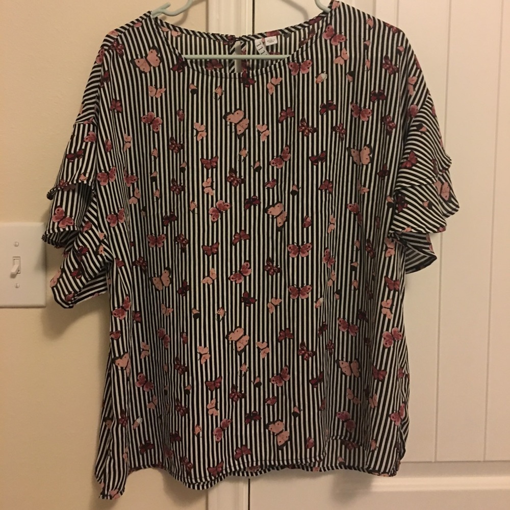Elle brand Striped Butterfly Blouse